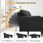 KCGKCG 82" L Shaped Sleeper Sofa Bed, Pull Out Couch Bed - Image 3