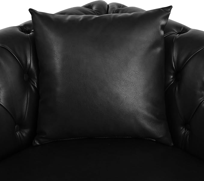 KEIKI 99" L-Shaped Luxury PU Leather Chesterfield Sectional Sofa - Image 6