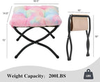 15" Folding Ottoman, Foldable Footrest Stool, Portable Small Foot Stool - Image 3