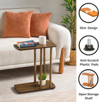 C-Shaped Solid Wood End Table, Side Table - Image 4