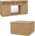 2-Piece Fluted Living Room Set Includes 31.5" Fluted Lift Top Coffee Table by PATIOCHIC