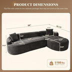 99" Curved Sectional Sofa with Chaise, Modern Boneless Couch with Deep Seat - Image 2