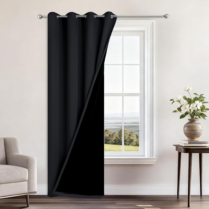 Yakamok Black Blackout Curtains 84 Inches Long by Yakamok