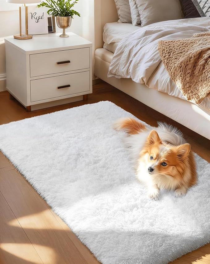 Ophanie Small Rug Washable Non Slip Throw Bedside Area Rugs, Fluffy Soft Mini by Ophanie