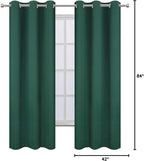 Dark Green Blackout Curtains/42 x 84 Inch/Set of Two Panels Grommet Bedroom - Image 10