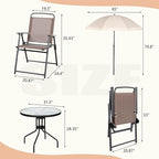 Vongrasig 6 Pieces Folding Patio Dining Set, All Weather Small Metal Outdoor - Image 2