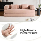 ZEIINPA Convertible Folding Couch Bed, Comfy Corduroy Sleeper Floor Sofa Bed - Image 5