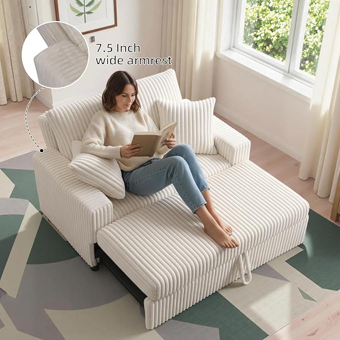 3 in 1 Convertible Sofa Bed，52.8" Pull Out Couch - Image 4