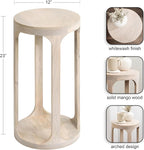 Kate and Laurel Dahl Wooden Round Drink Table; 12 x 23; Whitewash; Transitional - Image 3