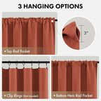 MIULEE Burnt Orange Blackout Curtains 4 Panels Set 72 Inch Length Bedroom | - Image 6