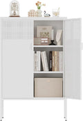 Metal Storage Cabinet, 2 Door TV Stand, Metal Mesh Accent Cabinet, Magnetic by XIUSVON