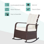 Outsunny Wicker Outdoor Rocking Chair, Patio Recliner - Image 4