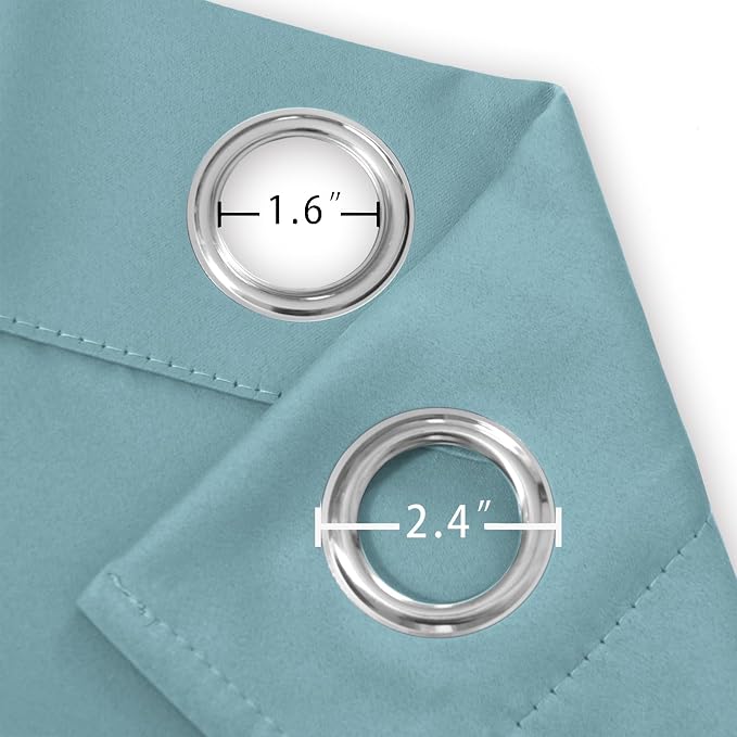 Blackout Curtains 52 x 84 inches Long Stone Blue Curtains Set of 2 Panels - Image 5