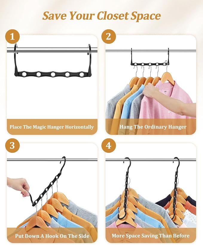 AMKUFO Hangers-Space-Saving 8 Pack Space-Saver, College-Dorm-Room-Essentials - Image 7