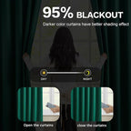 Dark Hunter Green Blackout Curtains 63 Inches Long, Christmas Home Decoration - Image 3