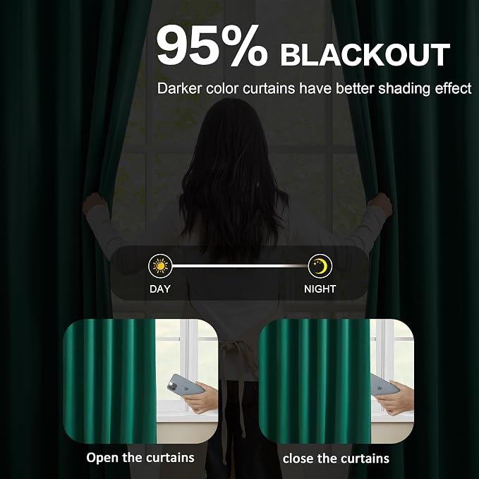 Dark Emerald/Hunter Green Curtains - Image 3