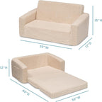 Delta Children Cozee Flip-Out Sherpa 2-in-1 Convertible Sofa to Lounger - Image 3