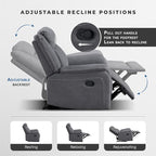 Lexicon Manual Recliner Chair, Polished Microfiber Reclining Sofa Chair - Image 5