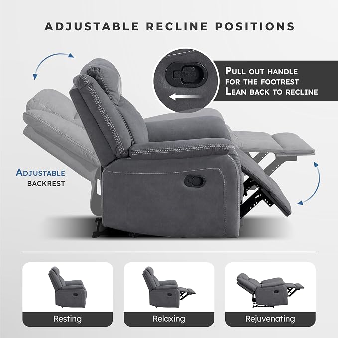 Lexicon Manual Double Reclining Loveseat, Polished Microfiber Manual Wall - Image 5