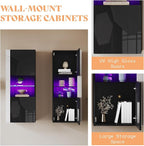 AMERLIFE 3-Piece Modern Wall Unit Entertainment Center Set, High Gloss 80" - Image 3
