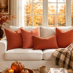 MIULEE Fall Decorative Couch Throw Pillow Covers 18x18 Inch Rust 2 Pack | - Image 6
