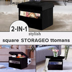 LINMAGCO Storage Ottoman Folding Foot Stool Foot Rest - Image 7