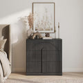 BELLEZE Sideboard Cabinet with 3 Drawers, Modern Wood Buffet Cabinet with Arc by BELLEZE