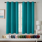 MIULEE Blackout Curtains for Bedroom 2 Panels 40 x 45 Inch Long Teal | Thermal by MIULEE