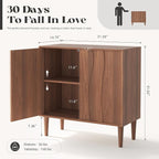 Easyego 63″ Mid Century Modern Sideboard Buffet Cabinet, Walnut Wood Accent - Image 2