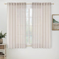 MIULEE White Linen Curtains 52x54 Inch Length 2 Panels by MIULEE