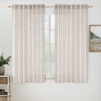 MIULEE White Linen Curtains 52x54 Inch Length 2 Panels by MIULEE