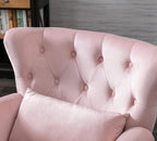 Mid Century Modern Accent Chair Upholstered Armchair Comfy Velvet Fabric Single - Image 4