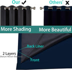 Yakamok Dark Blue 100% Blackout Curtains 96 Inches Long 52" Wide 2 Panels | - Image 6