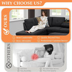 Wakefit Sectional Sofa Couch, Modern 4-Seaters Living Room Furniture Sets - Image 7