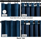 MIULEE Velvet Curtains 50W x 108L 2 Panels Navy Blue Blackout Curtains | Luxury - Image 3