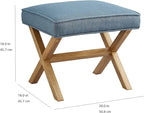 Amazon Brand – Rivet Mid-Century Modern X Stool Ottoman Chair, Indigo - Image 3