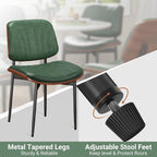 REONEY Dining Chairs Set of 2, Mid-Century Modern Upholstered PU Leather Chairs - Image 9