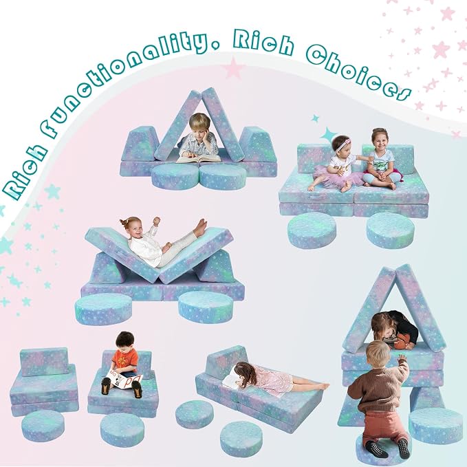 MeMoreCool Toddler Play Couch, 8-Piece Modular Kids Couch Set - Image 5