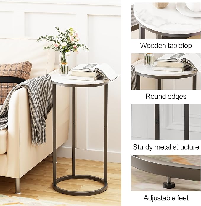 C Shaped End Table, Couch Side Tables - Image 4
