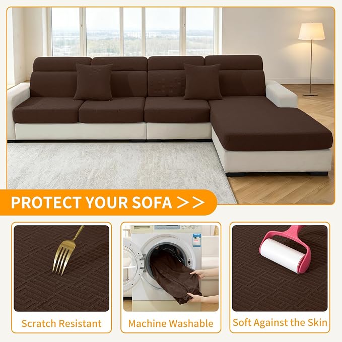 XINEAGE Couch Cushion Covers Seat Cushion Cover Thick Stretch Sofa Slipcovers 2 - Image 6