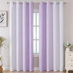 Lilac and Greyish White Ombre Blackout Curtains Living Room 96 Inches Long | - Image 2