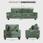 DOPEDIO Modern Living Room Sofa Set, 88.58" Chenille Loveseat - Image 2