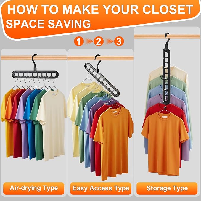Magic Space Saving Hangers, 7 Pack Multi-Functional Closet Organizers and - Image 5