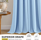 MIULEE Blackout Curtains for Bedroom 2 Panels 40 x 63 Inch Long Sky Blue | - Image 5