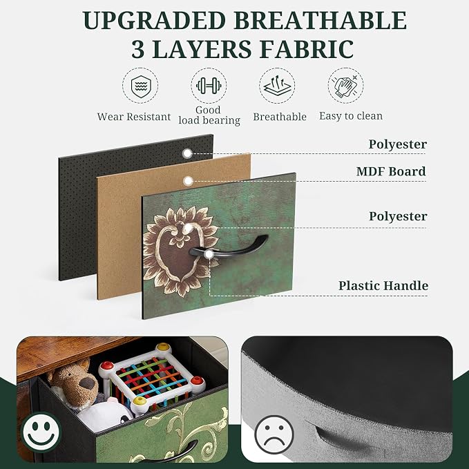 7-Drawer Dresser for Bedroom, Anti-Tip Wide Storage Organizer Fabric Chest of - Image 6