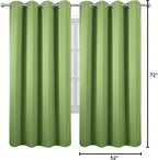 Light Green Thermal Blackout Curtains/52 x 72 Inch/Set of 2 Panels Room - Image 9