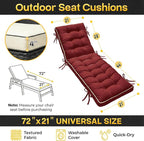 72x21 Inch Folding Chaise Lounge Cushion Quick Dry - Image 5