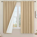 63 Inch 100% Blackout Linen Curtains by LAMIT