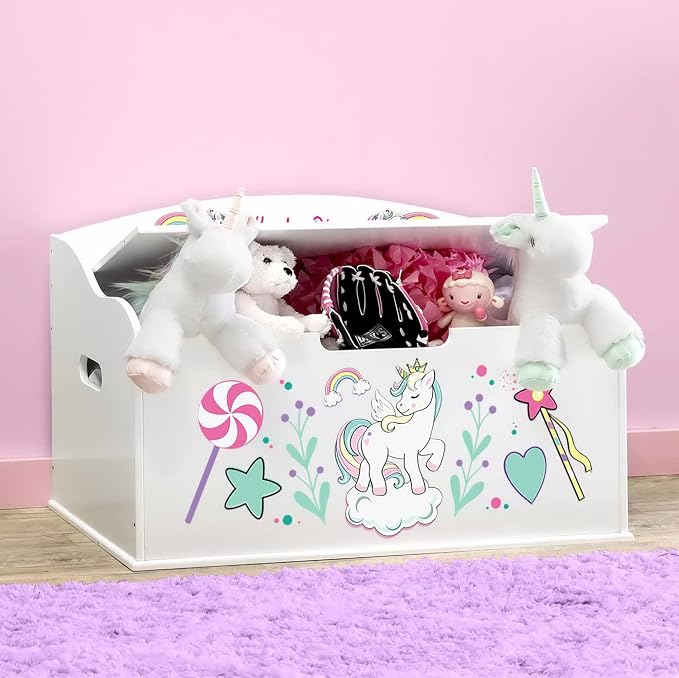 DIBSIES Personalized Creative Wonders Toy Box, Unicorns & Rainbows, 30 x 19.25 - Image 6