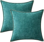 MIULEE Decorative Couch Throw Pillow Covers 18x18 Inch Teal 2 Pack | Farmhouse - Image 8